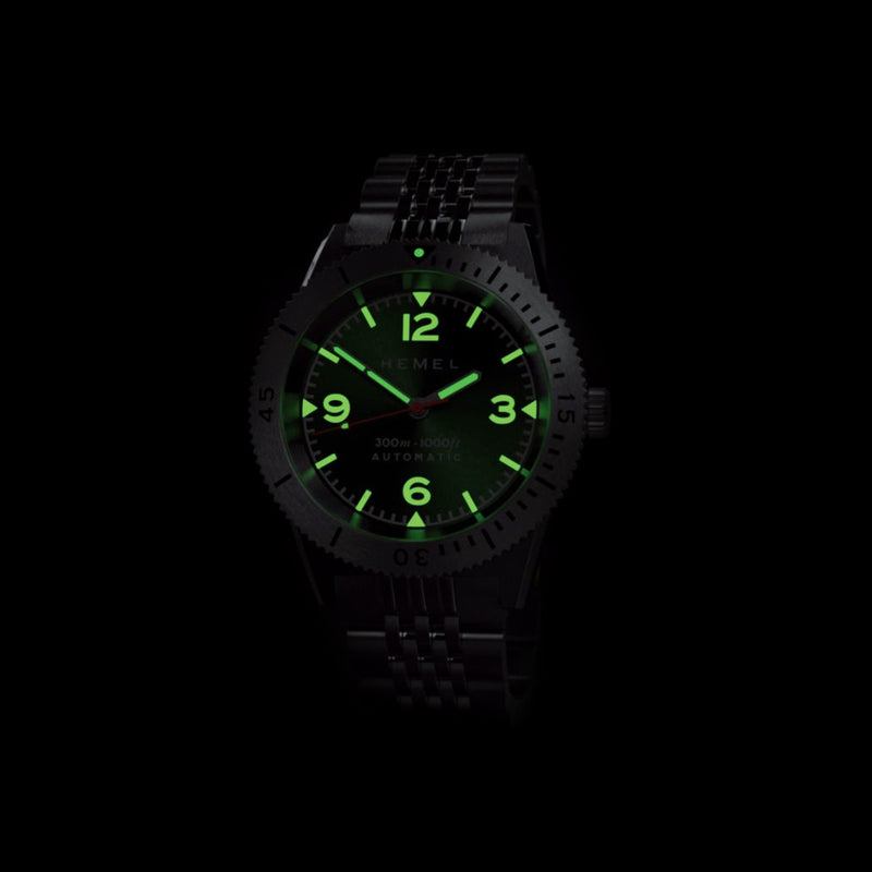 Hemel Sea Dart Automatic Dive Watch with Green Dial Lime