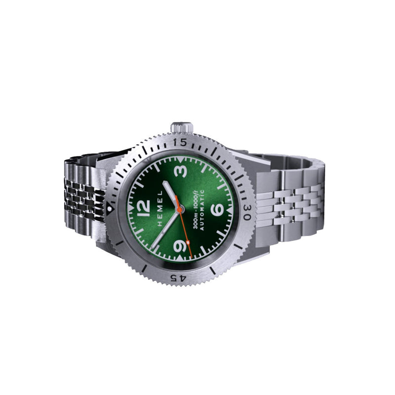 Hemel Sea Dart Automatic Dive Watch with Green Dial Side