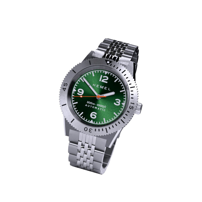Hemel Sea Dart Automatic Dive Watch with Green Dial Tilt
