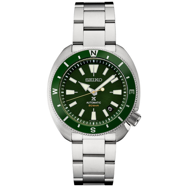 Seiko Prospex SRPH15 Land Tortoise with Green Dial Zoomed