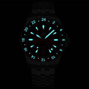 Phoibos Voyager GMT Automatic Watch with Blue Dial #PY043B lume