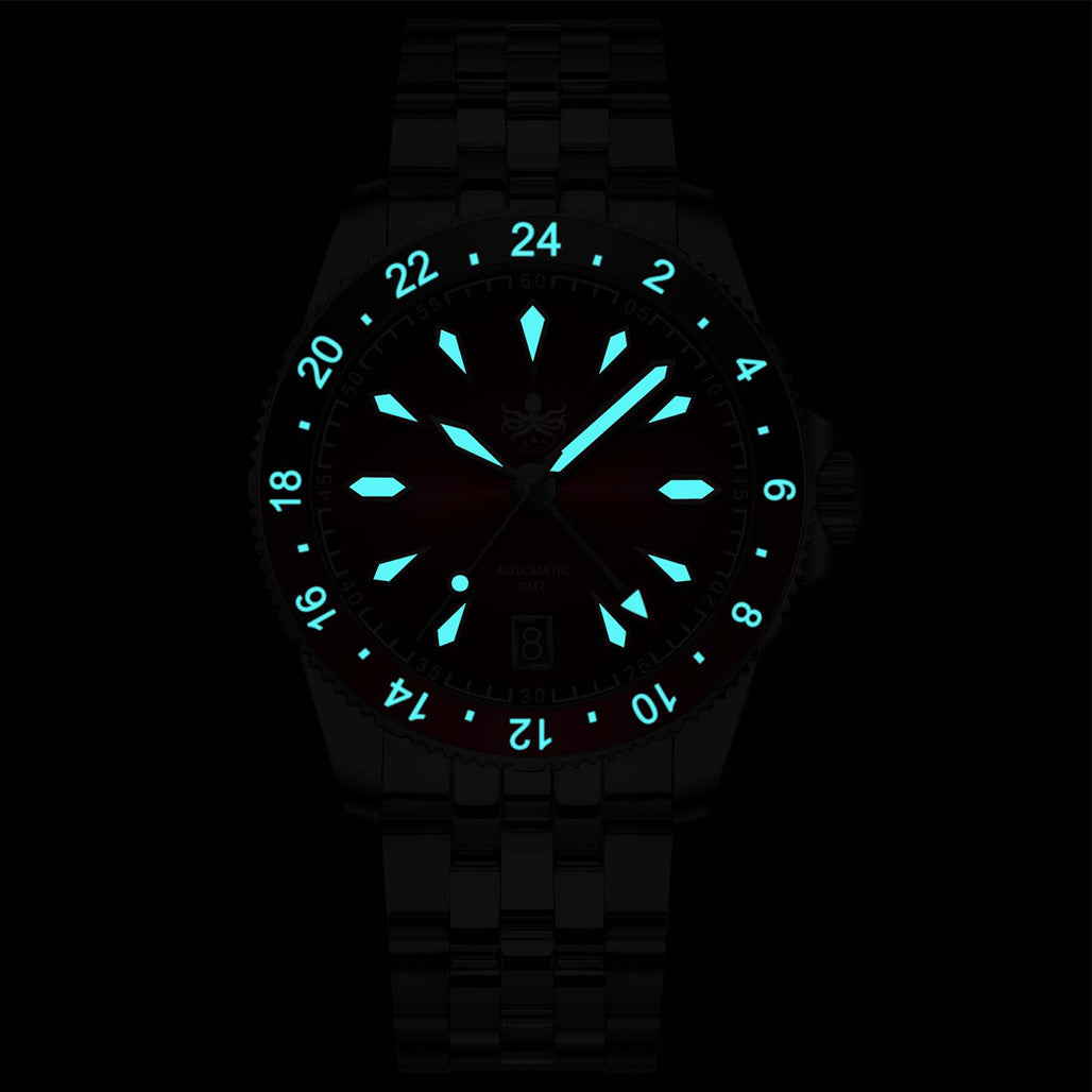 時計 PHOIBOS automatic Phoibos Voyager GMT Automatic Watch with Green Malachite Dial