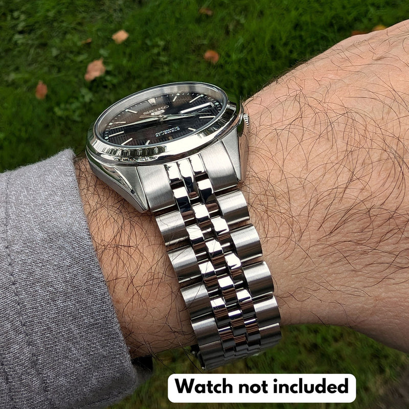 Islander 18mm Brushed and Polished Solid-Link Bracelet for Seiko SNKL23 Watch #BRAC-97