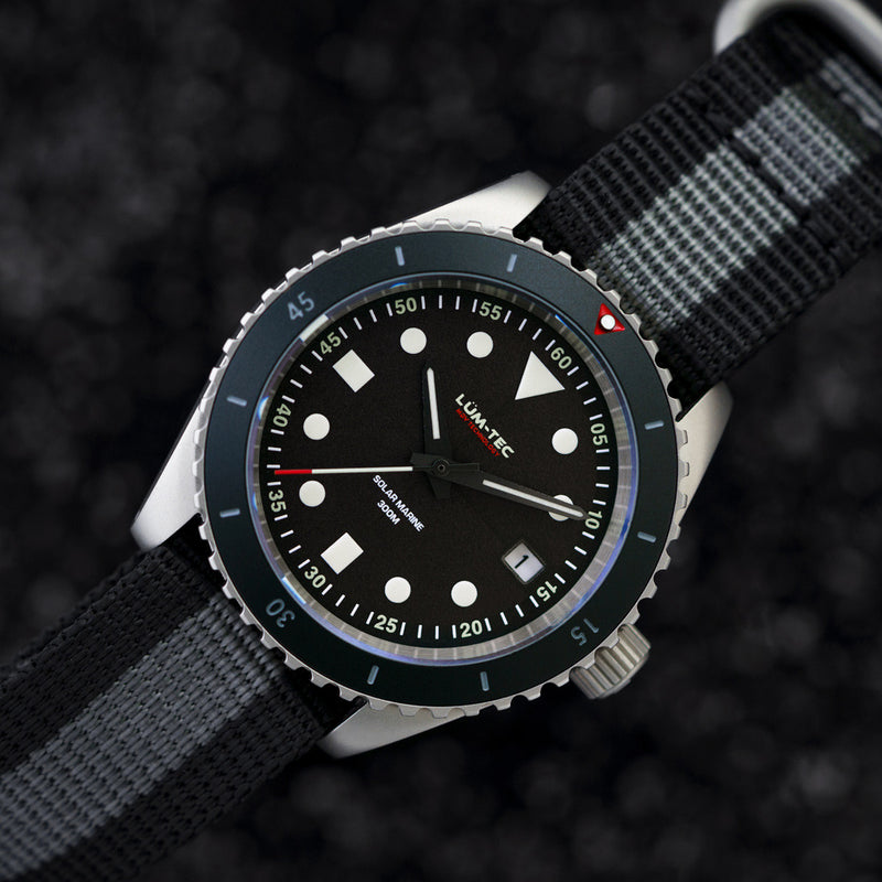 Lum-Tec Solar Powered Military Watch with 39mm Bead Blasted Case #SM-1 Lifestyle