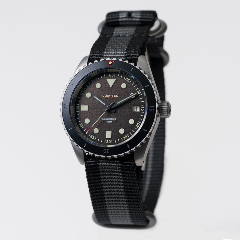 Lum-Tec Solar Powered Military Watch with 39mm Bead Blasted Case #SM-1 zoom