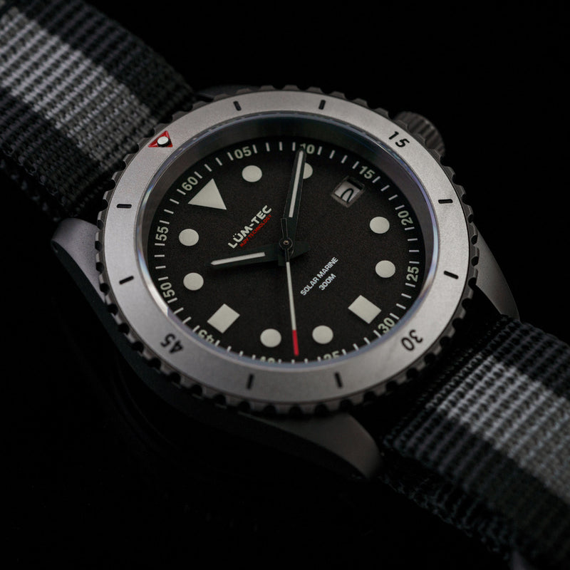 Lum-Tec Solar Powered Military Watch with 39mm Titanium Carbide Bead Blasted Case #SM-2 Lifestyle