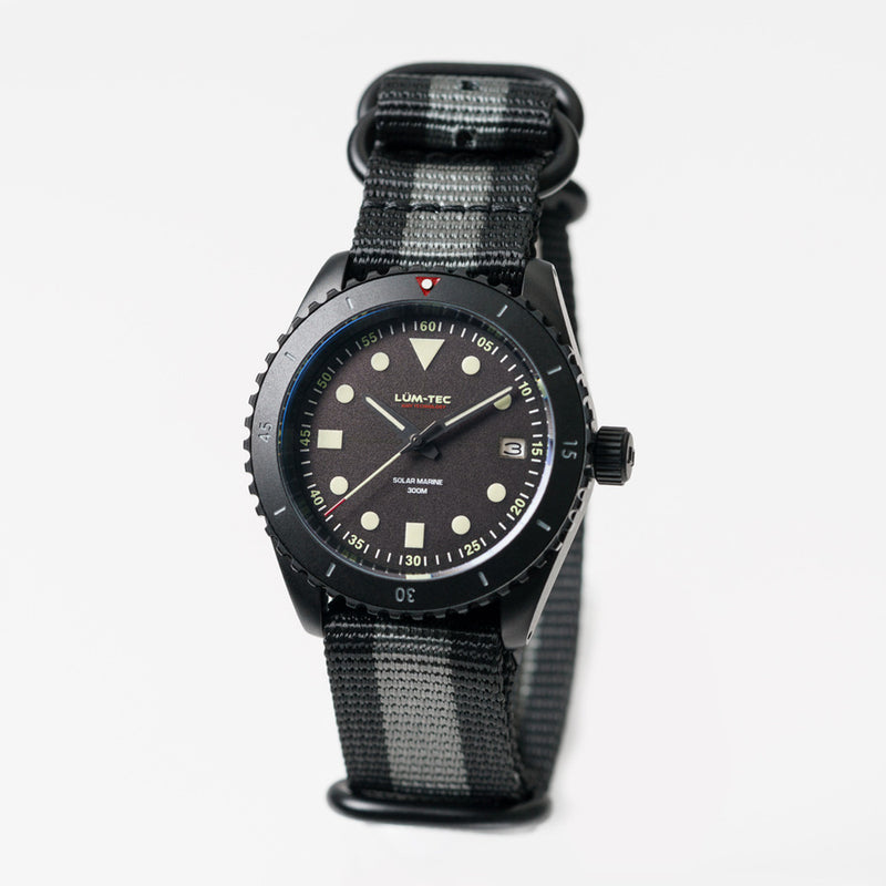 Lum-Tec Solar Powered Military Watch with 39mm Titanium Carbide Bead Blasted Case #SM-3 zoom