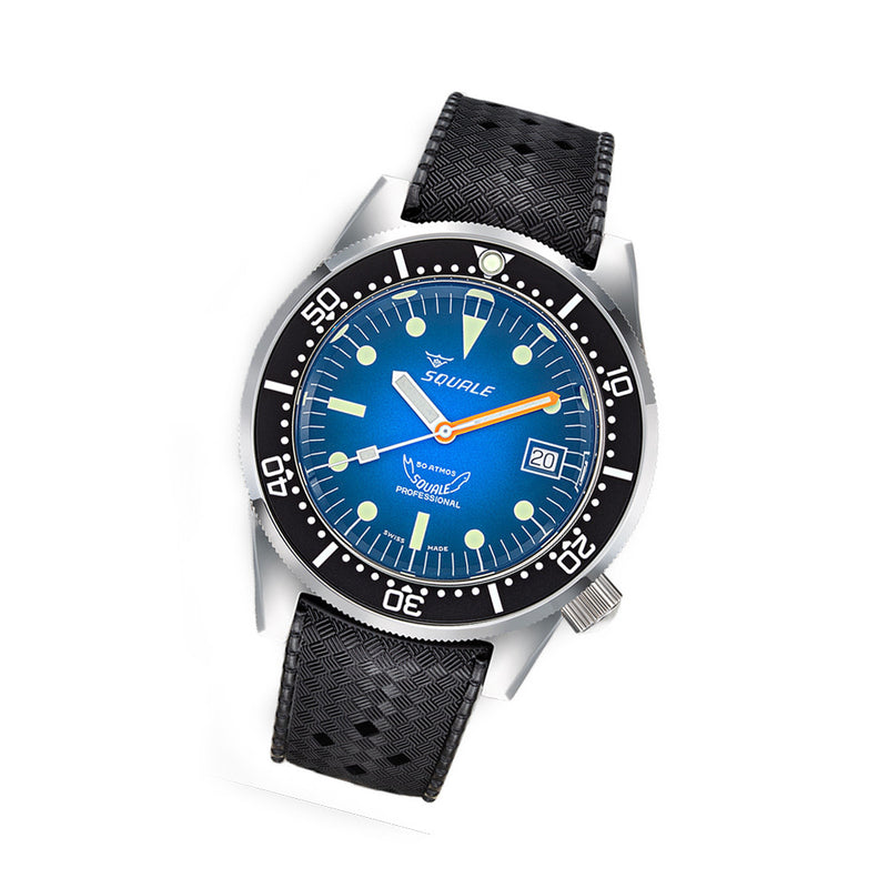 Squale 500 Meter Profondo Blue Ray Dive Watch with Ombre Dial #1521PROFD.HT tilt