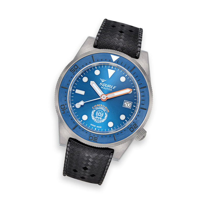 Squale Grade 5 Titanium Master X Palombari Del Comsubin 1200 Meter Dive Watch #MASTERGOS tilt