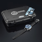 Squale Grade 5 Titanium Master X Palombari Del Comsubin 1200 Meter Dive Watch #MASTERGOS packaging