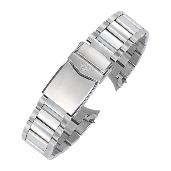 Squale SUB-39 Stainless Steel Bracelet with Diver's Extension #CINSSSUB22 Tilt
