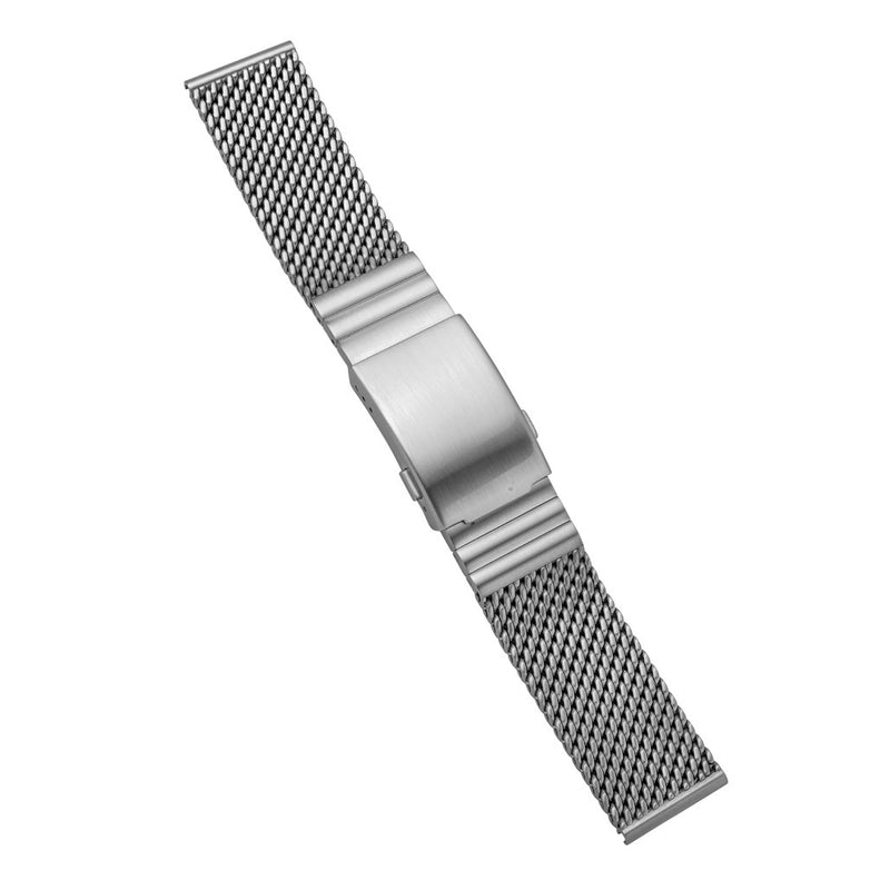 STAIB Satin Finish Heavy Mesh Bracelet with Diver Extension Buckle (22mm) #203004-S