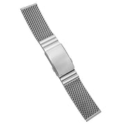STAIB Polished Finish Heavy Mesh Bracelet with Diver Extension Buckle (20mm) #202126