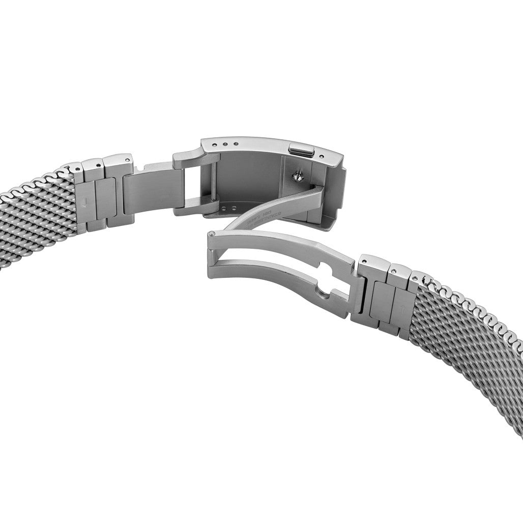 STAIB Polished Finish Heavy Mesh Bracelet with Diver Extension