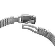 STAIB Polished Finish Heavy Mesh Bracelet with Diver Extension Buckle (20mm) #202125