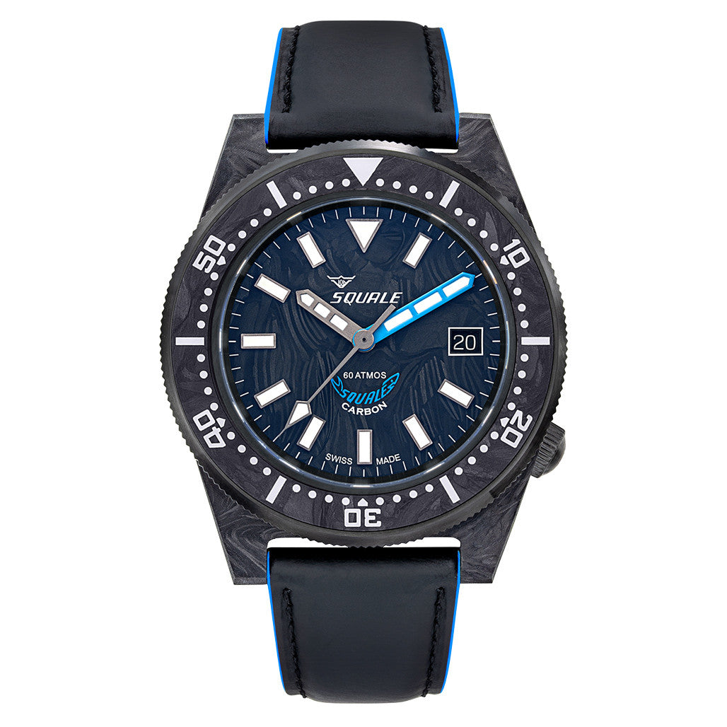 Squale T183 Forged Carbon Dive Watch with Blue Accents #T183AFCBL