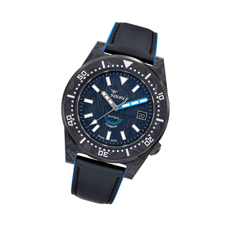 Squale T183 Forged Carbon Dive Watch with Blue Accents #T183AFCBL.RLBL