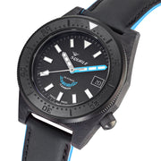 Squale T183 Forged Carbon Dive Watch with Blue Accents #T183FCBL Tilt