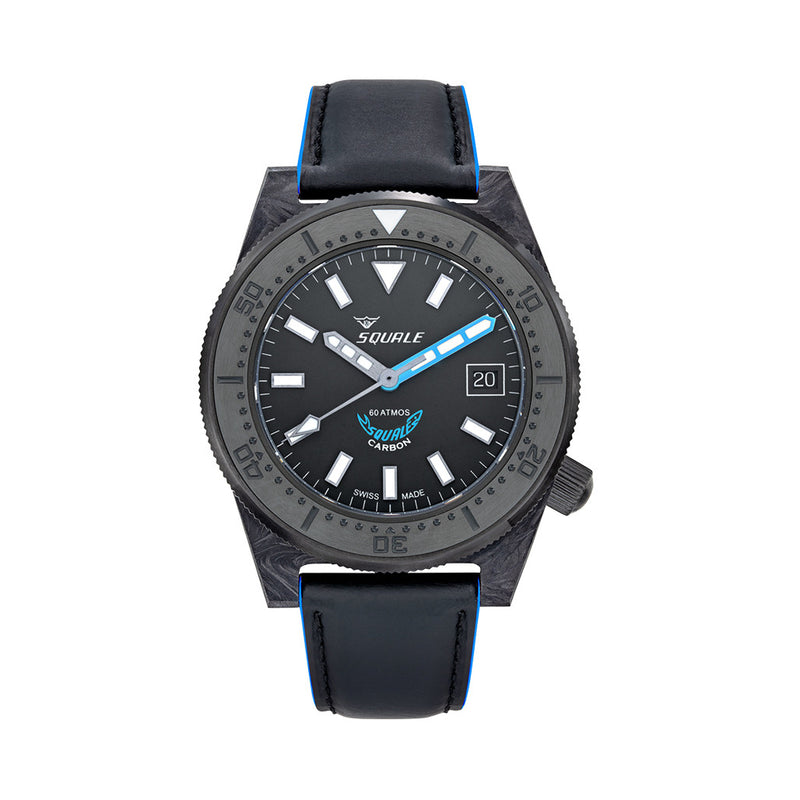 Squale T183 Forged Carbon Dive Watch with Blue Accents #T183FCBL