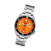 Seiko 5 Sports 24-Jewel Automatic Watch with Orange Dial and SS Bracelet #SRPD59