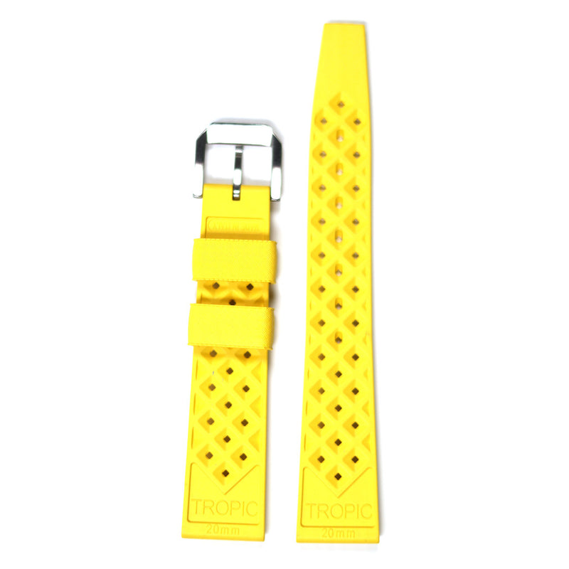TROPIC Vulcanized Rubber Dive Strap in Poseidon Yellow #TROP-06 back