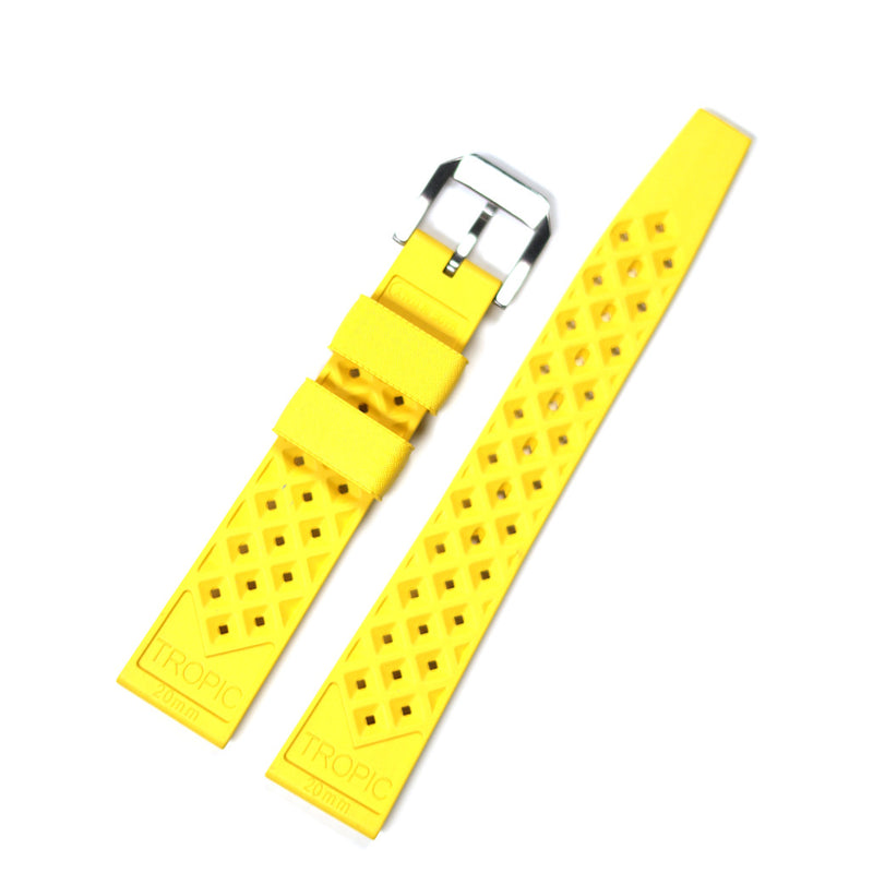 TROPIC Vulcanized Rubber Dive Strap in Poseidon Yellow #TROP-06 back