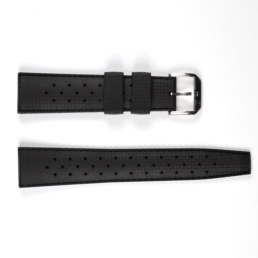 TROPIC Vulcanized Rubber Dive Strap in Black #TROP-01 — Long