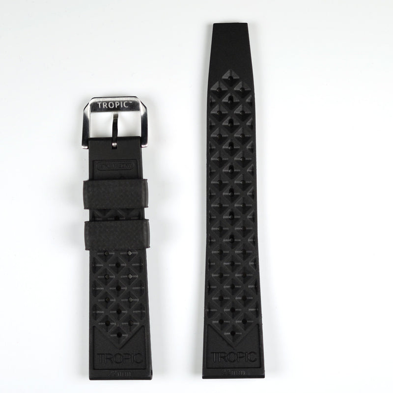 TROPIC Vulcanized Rubber Dive Strap in Black #TROP-01