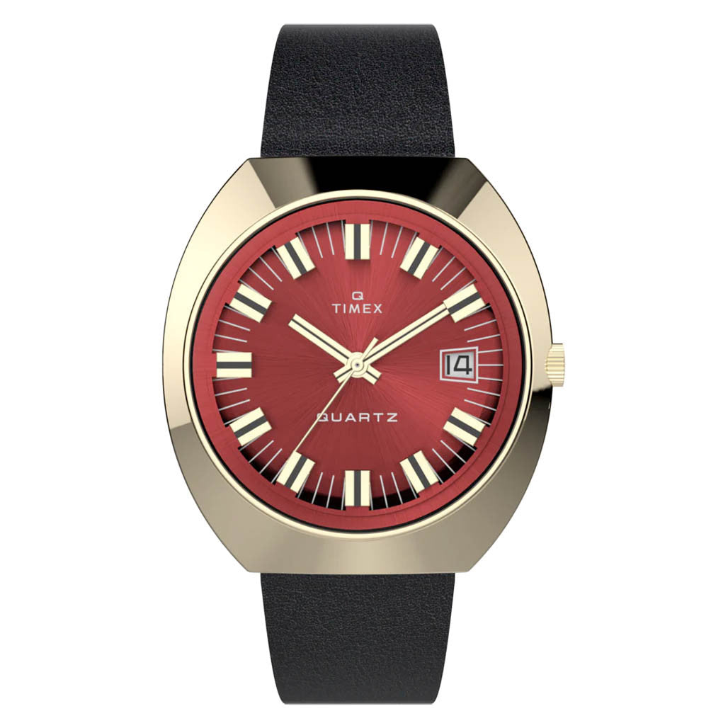 Timex Q Timex 1972 Reissue 43x39mm Leather Strap #TW2V25400 — Long