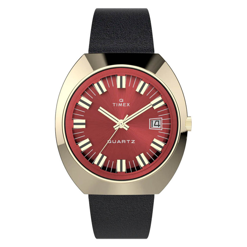 Timex Q Timex 1972 Reissue 43x39mm Leather Strap #TW2V25400