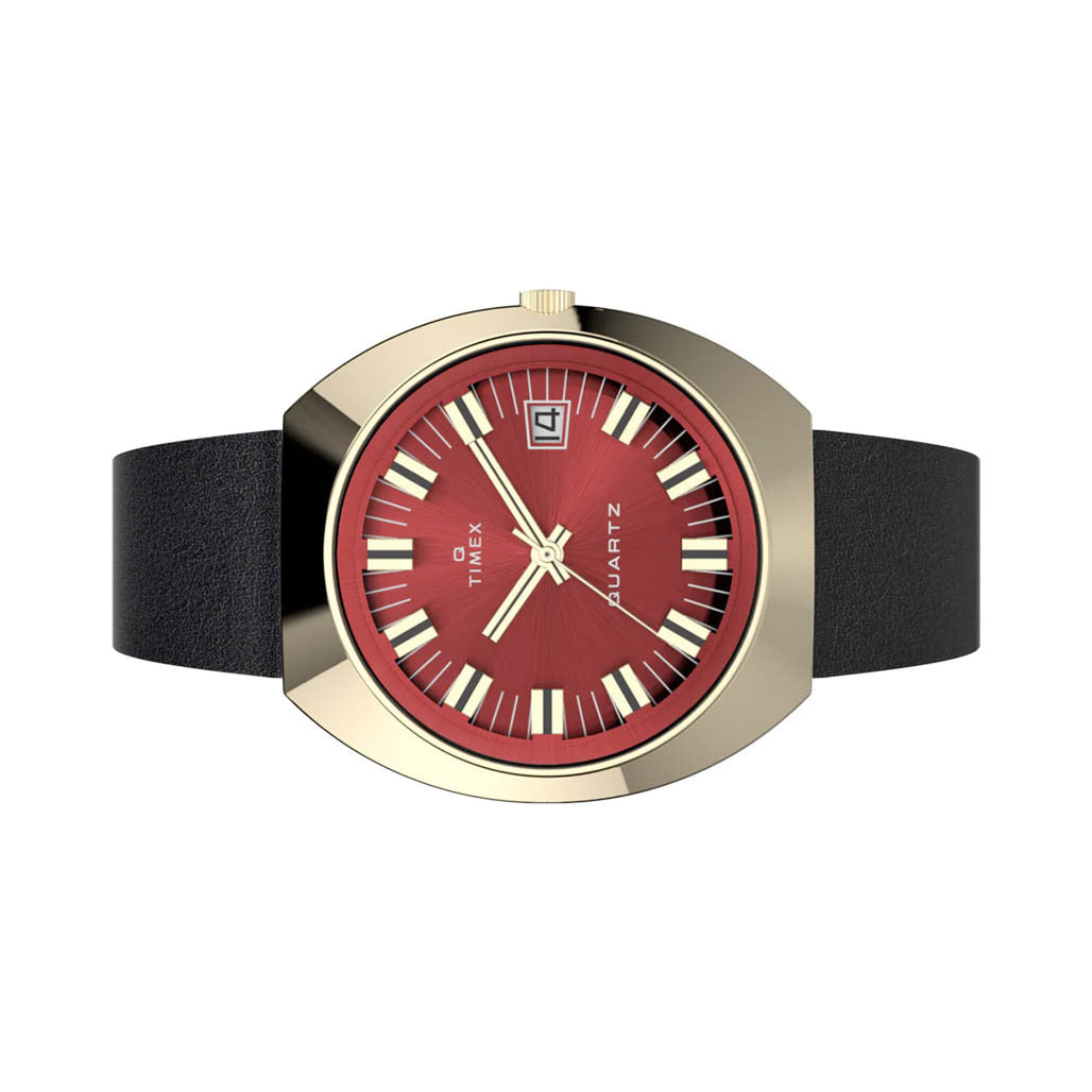 Timex Q Timex 1972 Reissue 43x39mm Leather Strap #TW2V25400 — Long