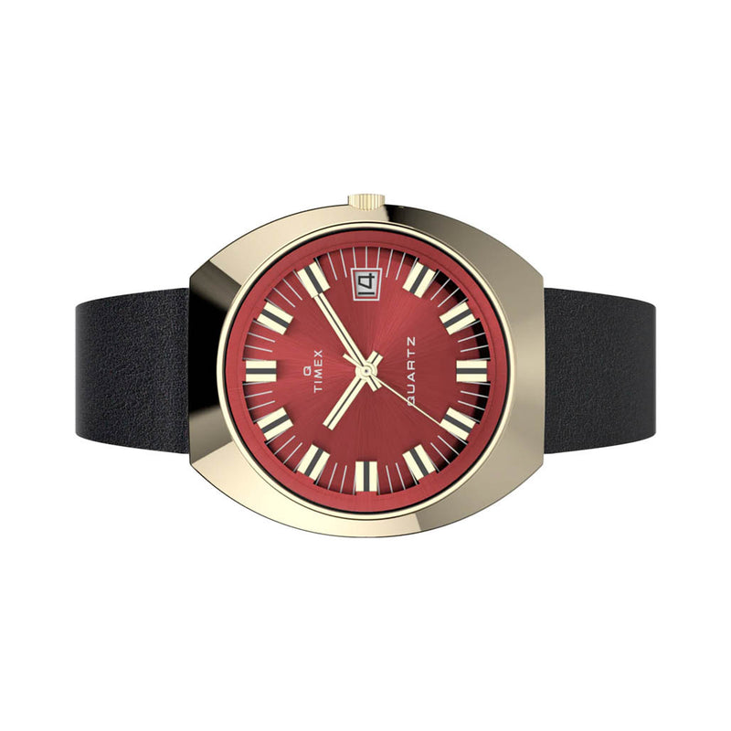 Timex Q Timex 1972 Reissue 43x39mm Leather Strap #TW2V25400