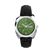 Timex Q Timex 1978 Day Date 37.5mm Leather Strap Watch #TW2W44700