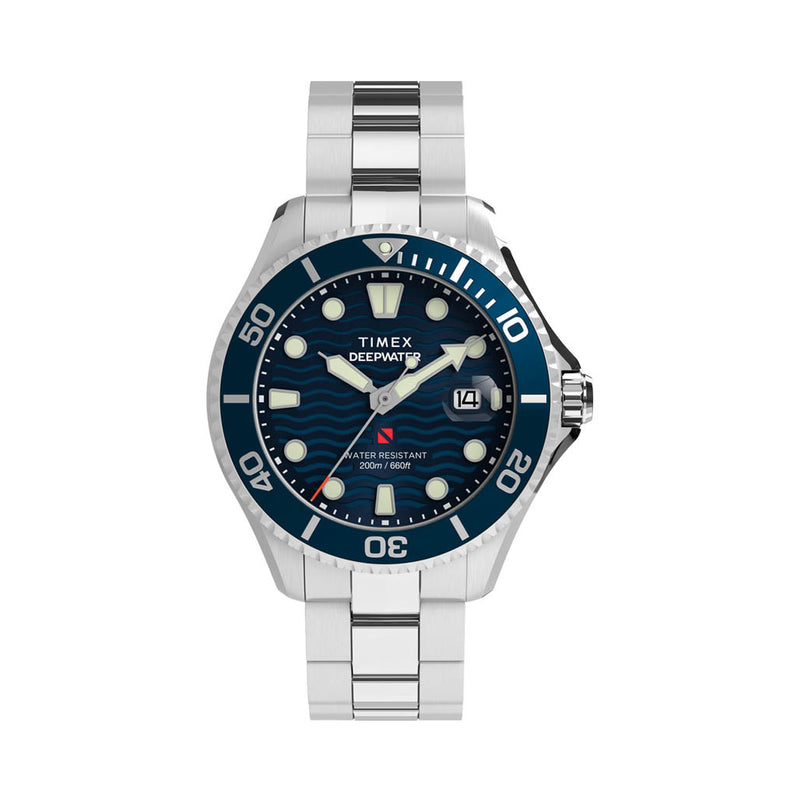 Timex Deepwater Meridian 200 44mm Stainless Steel Bracelet Watch #TW2W81900