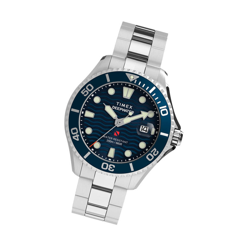 Timex Deepwater Meridian 200 44mm Stainless Steel Bracelet Watch #TW2W81900