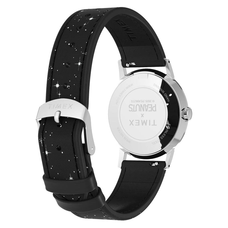 Timex x Peanuts® Marlin® Hand-Wound Space 34mm Leather Strap Watch #TW2W89700