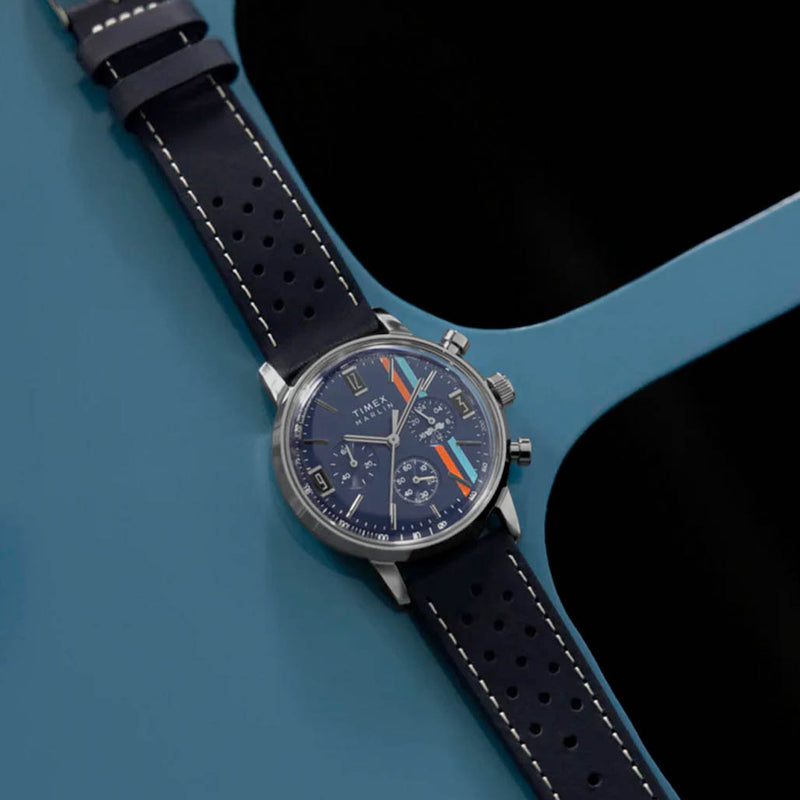 Timex Marlin® Chronograph Tachymeter 40mm Leather Strap Watch #TW2W99000