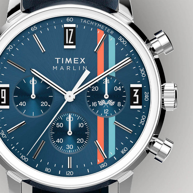 Timex Marlin® Chronograph Tachymeter 40mm Leather Strap Watch #TW2W99000