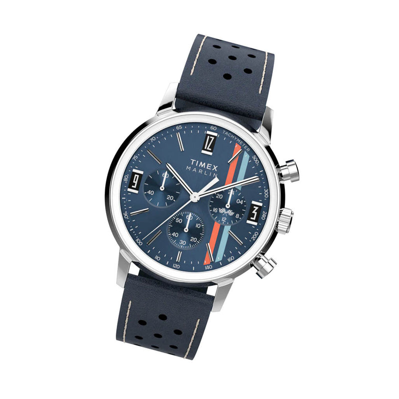Timex Marlin® Chronograph Tachymeter 40mm Leather Strap Watch #TW2W99000