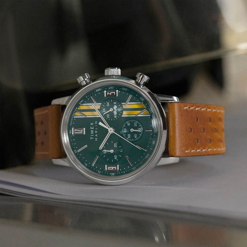 Timex Marlin® Chronograph Tachymeter 40mm Leather Strap Watch #TW2W99100