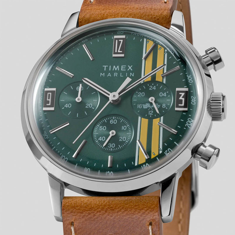 Timex Marlin® Chronograph Tachymeter 40mm Leather Strap Watch #TW2W99100