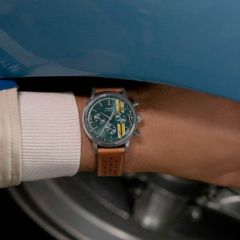 Timex Marlin® Chronograph Tachymeter 40mm Leather Strap Watch #TW2W99100