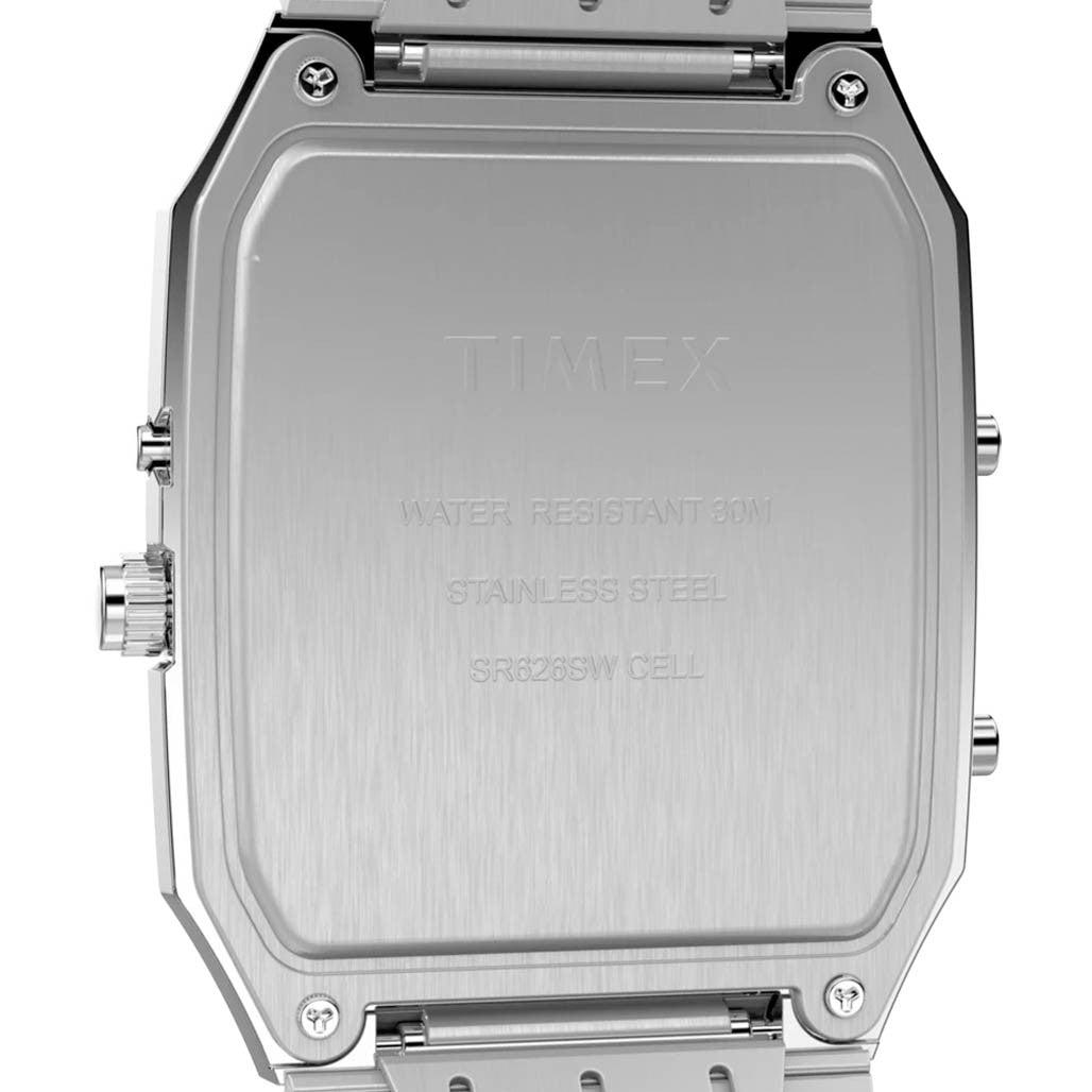 Timex Q 1982 Ana-Digi Reissue 33mm Stainless Steel Bracelet Watch