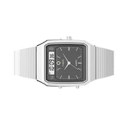 Timex Q 1982 Ana-Digi Reissue 33mm Stainless Steel Bracelet Watch #TW2Y05900