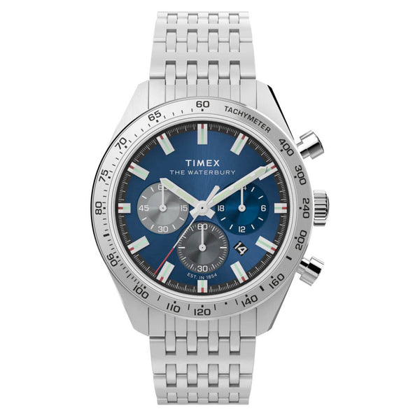 Timex Waterbury Traditional Chronograph 41mm Stainless Steel Bracelet Watch #TW2Y18500