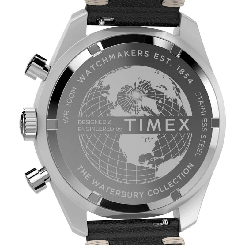 Timex Waterbury Traditional Chronograph 41mm Leather Strap Watch #TW2Y18600