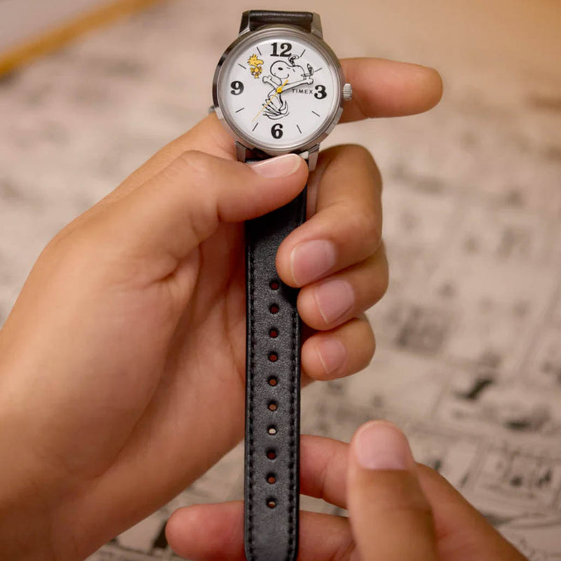 Timex x Peanuts® Marlin® 75th Anniversary Edition 38mm Leather Strap Watch #TW2Y19900
