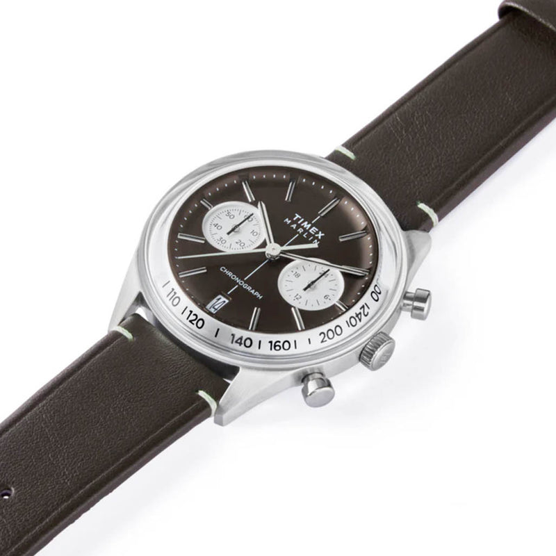 Timex Marlin® Jet Quartz Chronograph 40mm Leather Strap Watch #TW2Y24700