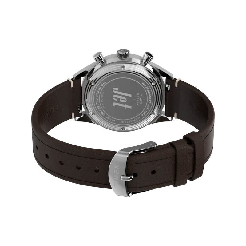 Timex Marlin® Jet Quartz Chronograph 40mm Leather Strap Watch #TW2Y24700