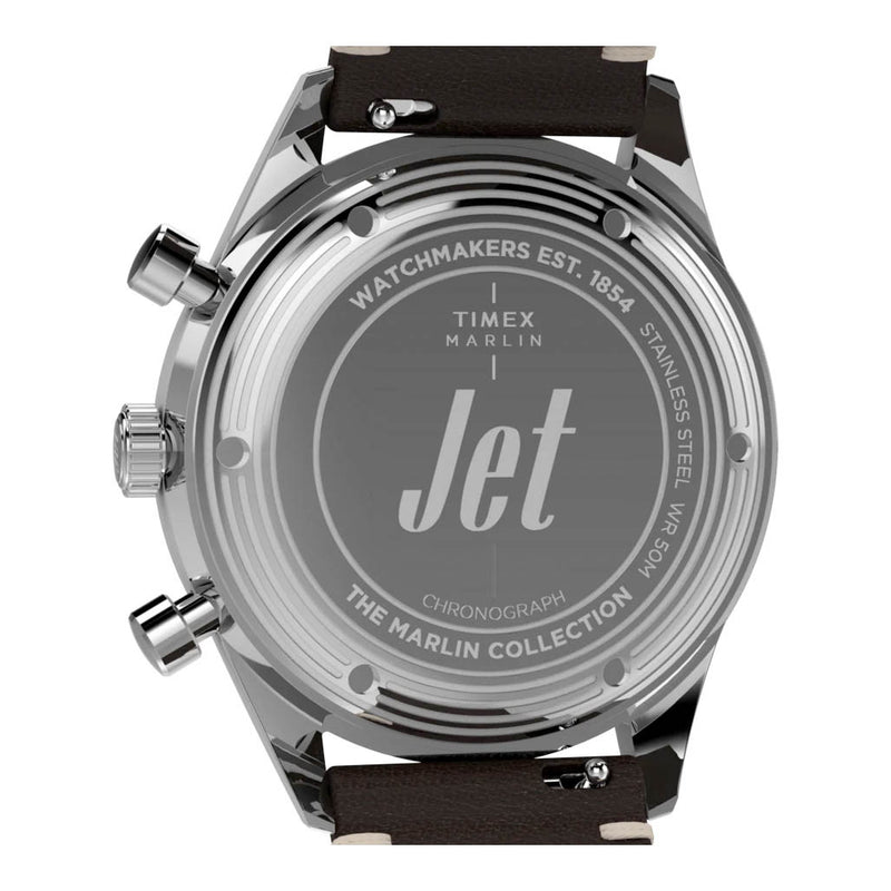 Timex Marlin® Jet Quartz Chronograph 40mm Leather Strap Watch #TW2Y24700
